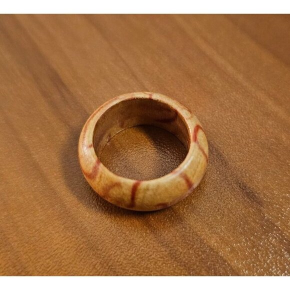 Size 4 Real Wood Unisex Ring Handcrafted Matte Finish Minimalist Jewelry - Picture 4 of 4